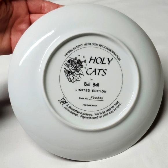 Holy Cats Franklin Mint 8" Porcelain Plate Decor Heirloom Recommendation Limited - Picture 10 of 16